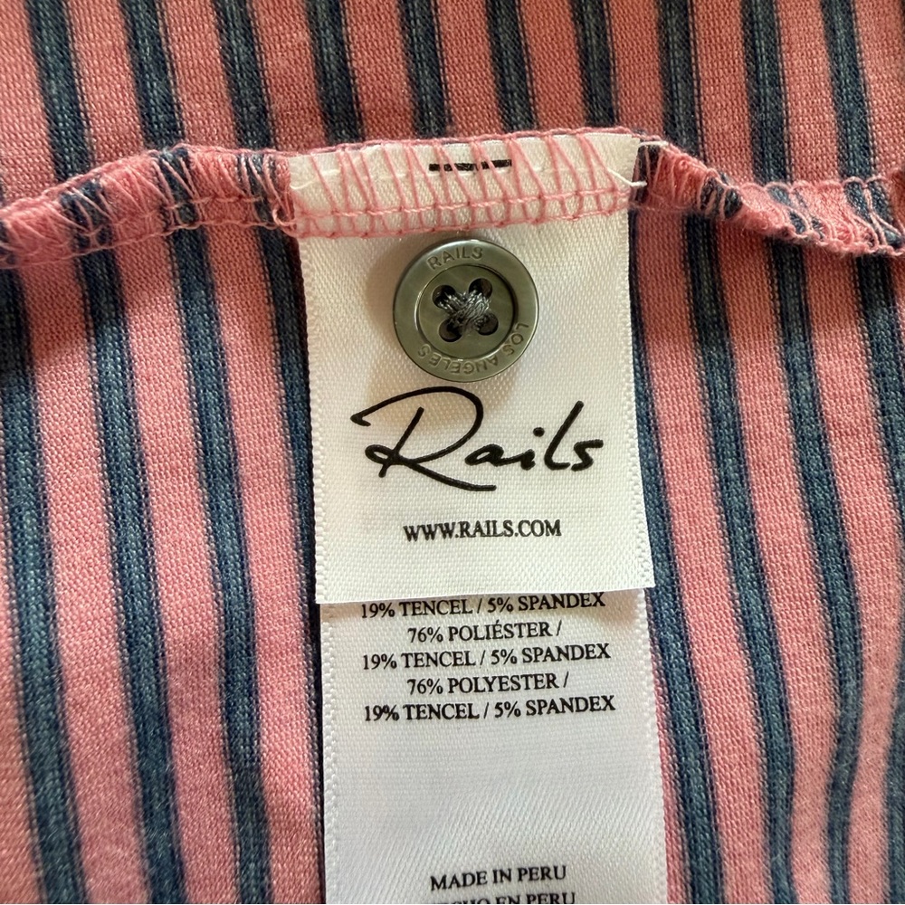 Rails Merced Golf Polo Shirt Mens Size Large Hibiscus Mirage Stripe NWT - Picture 10 of 16